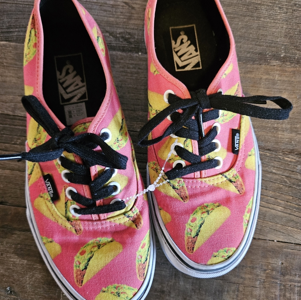 COPY - LOVE TACOS ? Vans like new 6&1/2. TACO TUESDAY LOOK!!